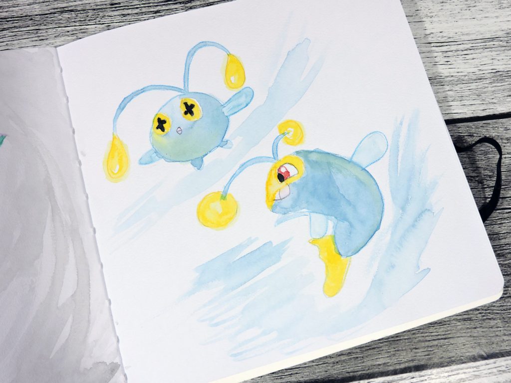 Pokémon, aquarelle, défis, peinture, art, apprentissage, débutant, or et argent,