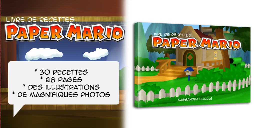 biscuit, book, cuisine, Cuisine/recette, game, gâteau, jeux vidéo, license, livre de recette, nintendo, nourriture, plat, recette, livre, Mario, Paper Mario, pâtisserie,